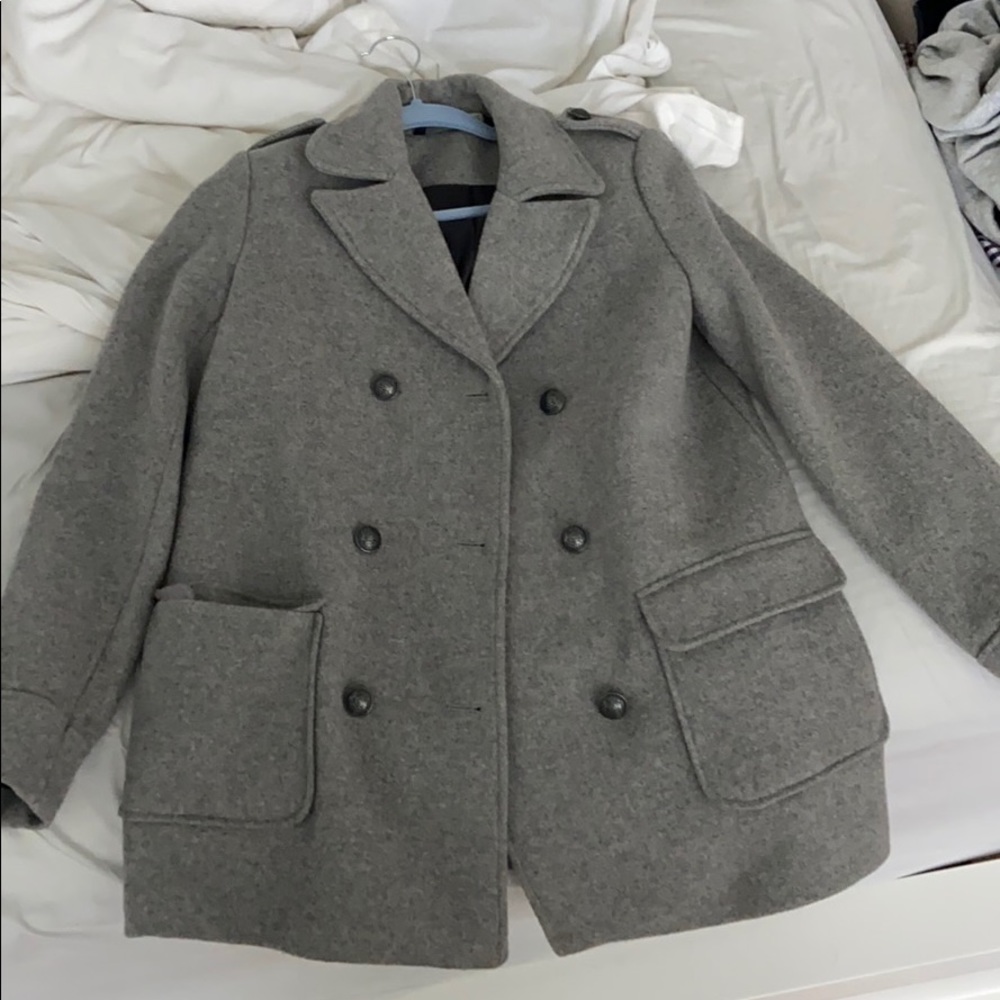 Zara double breasted grey coat